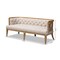 Baxton Studio Agnes Beige Linen Upholstered and White-Washed Oak Wood Sofa 152-9385 - alternate 7